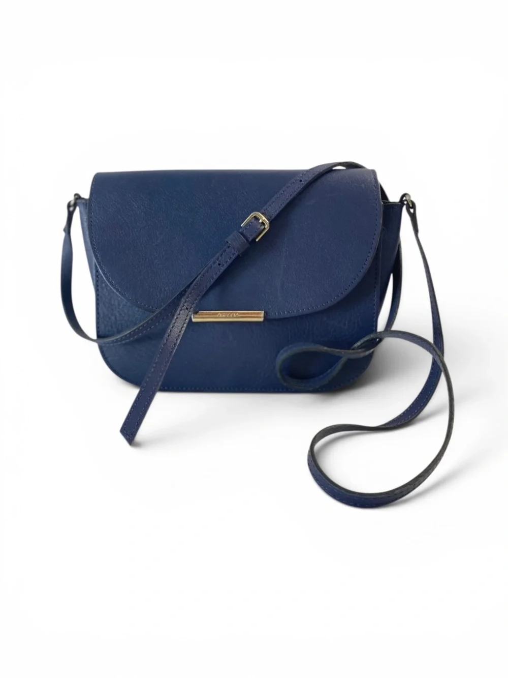 Arezzo Crossbody Leather Bag in Blue - Picture 1 of 10